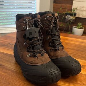 NWT New London Fog Brown Black Breckenridge Water Resistant 9” Boots Size 12